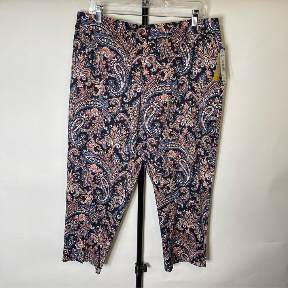 NEW Pendleton Paisley Pattern Trumpet Capris Pant Size 14 Petite Women’s